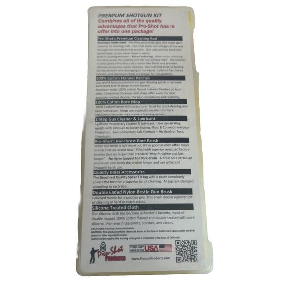Pro-Shot Classic Box Gun Cleaning Kit For 20 Gauge Shotgun S20KIT Silicone Cloth - Picture 2 of 2